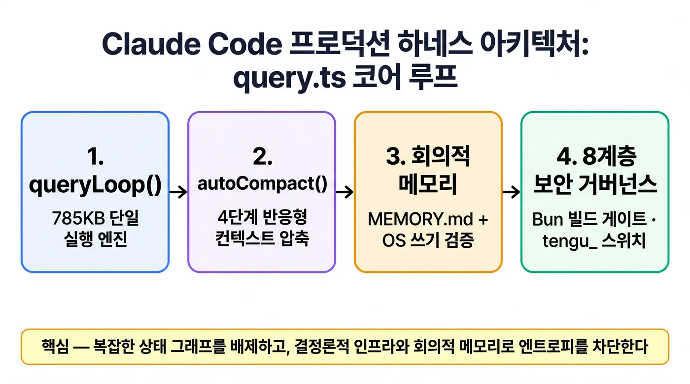 Claude Code 프로덕션 하네스 아키텍처: query.ts 코어 루프
